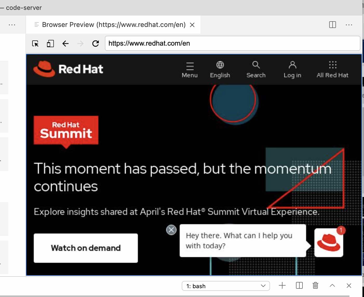 browser preview window