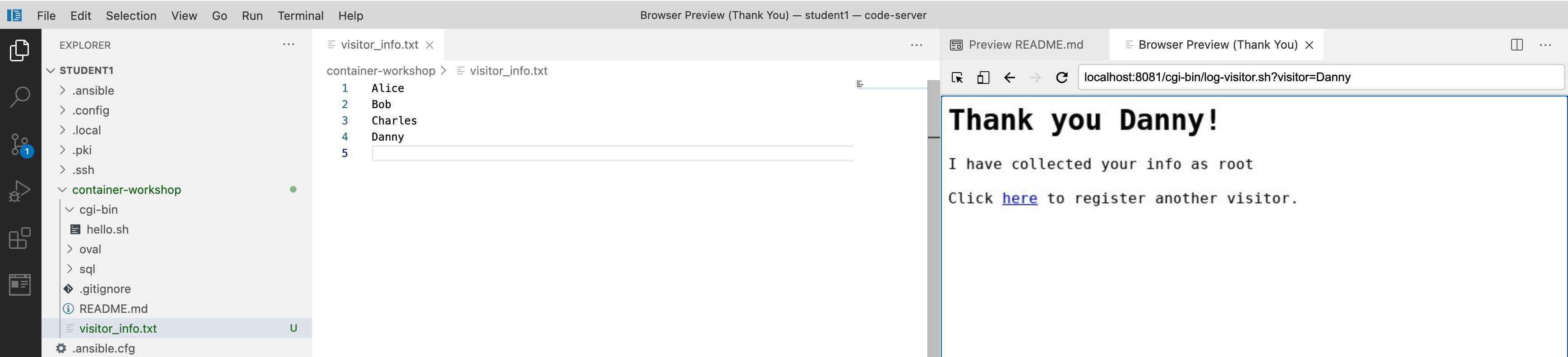 mounted visitor info